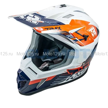 Шлем Kioshi TR кроссовый (H637) Размер-XL (Чёрный/Белый/Оранжевый)
