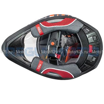 Шлем Kioshi TR кроссовый (H637) Размер-XL (Чёрный/Белый/Оранжевый)