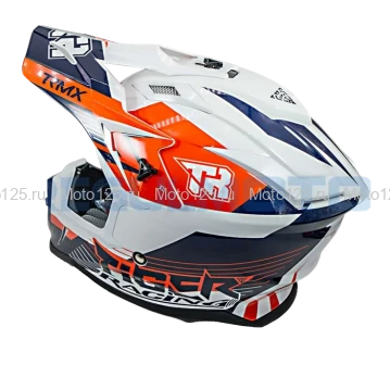 Шлем Kioshi TR кроссовый (H637) Размер-L (Чёрный/Белый/Оранжевый)