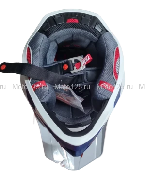Шлем Kioshi TR кроссовый (H637) Размер-2XL (Серый/Синий/Оранжевый)