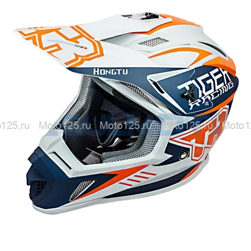 Шлем Kioshi TR кроссовый (H637) Размер-XL (Серый/Синий/Оранжевый)