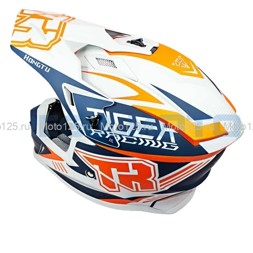 Шлем Kioshi TR кроссовый (H637) Размер-XL (Серый/Синий/Оранжевый)