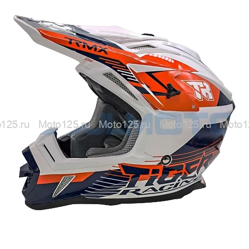 Шлем Kioshi TR кроссовый (H637) Размер-L (Белый/Синий/Оранжевый)