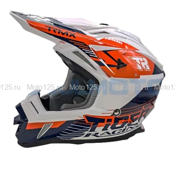 Шлем Kioshi TR кроссовый (H637) Размер-XL (Белый/Синий/Оранжевый)