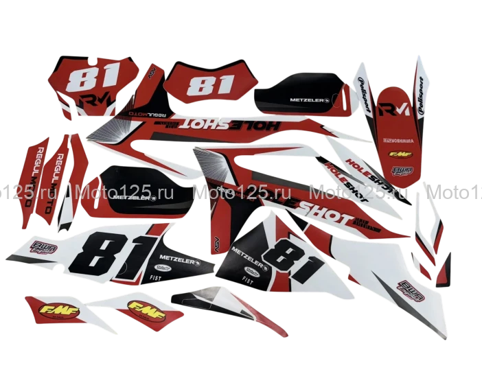 Наклейки на пластик комплект Regulmoto Holeshot RED Edition