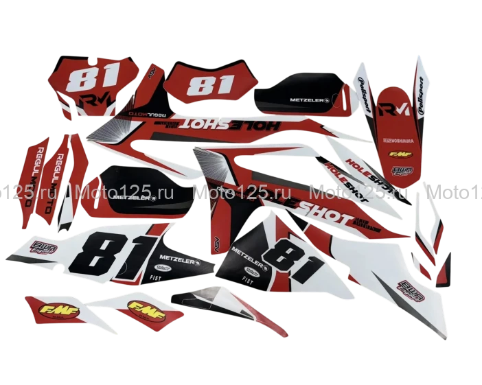 Наклейки на пластик комплект Regulmoto Holeshot RED Edition