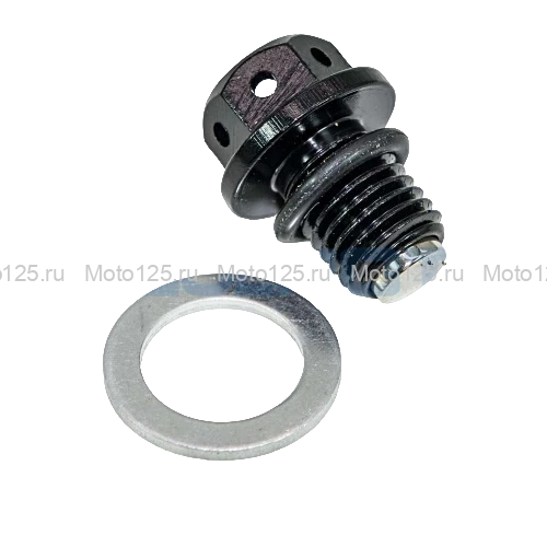 Пробка слива масла CNC с магнитом IGP  М12x1,50 ( чёрный )