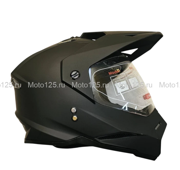 Шлем KIOSHI Fighter 802 мотард с очками Размер-L ( Матовый черный)