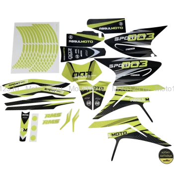 Наклейки на пластик комплект Regulmoto Sport 003 PRO (Черный/желтый)
