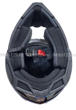Шлем KIOSHI Holeshot 801 кроссовый. Размер-M (57-58) (Чёрный/Синий)