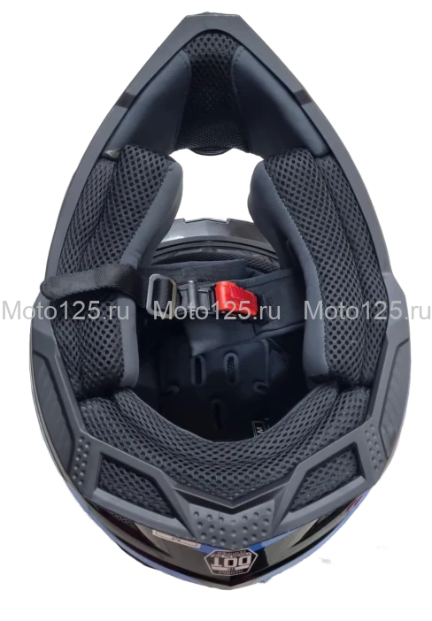 Шлем KIOSHI Holeshot 801 кроссовый. Размер-M (57-58) (Чёрный/Синий)