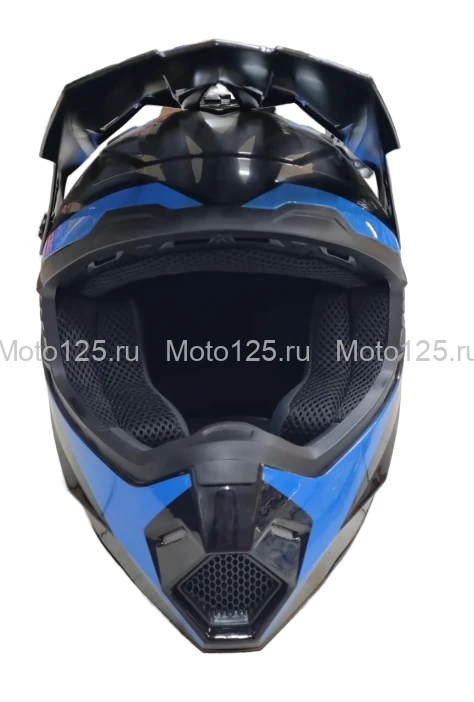 Шлем KIOSHI Holeshot 801 кроссовый. Размер-M (57-58) (Чёрный/Синий)