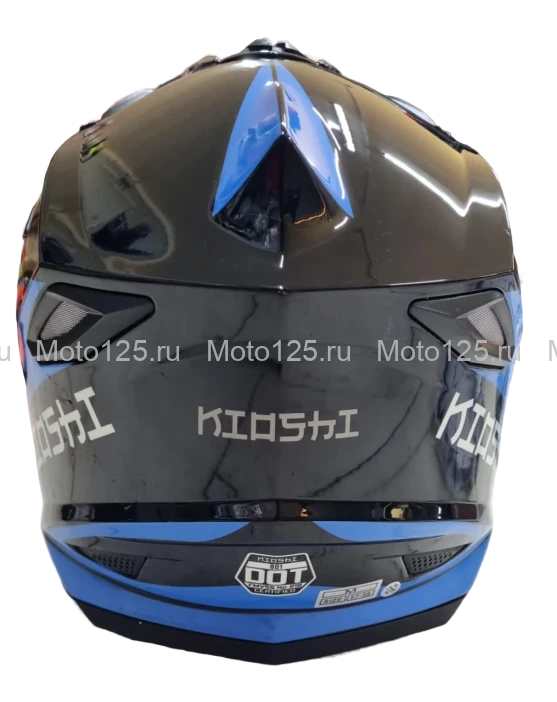 Шлем KIOSHI Holeshot 801 кроссовый. Размер-M (57-58) (Чёрный/Синий)