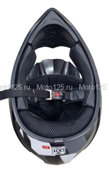 Мотошлем ORZ. Размер-XL (Чёрный/Белый/Серый)