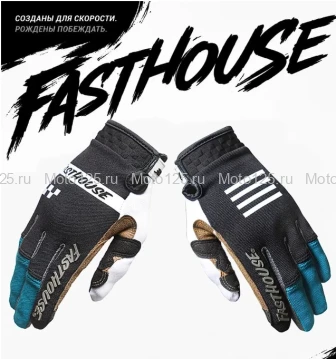 Мотоперчатки FASTHOUSE , размер: XL, цвет:(черный/белый)