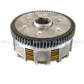Сцепление в сборе ZS169FMM (CB250), ZS172FMM, CB250R, CB250D-G (70 зуб 6/7 дисков) 5 передач