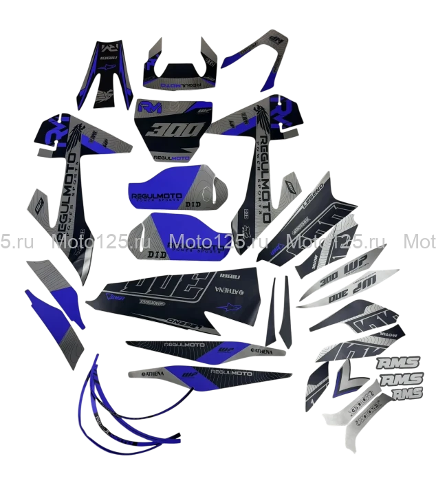 Наклейки на пластик комплект Regulmoto Legend 300 (Синий)
